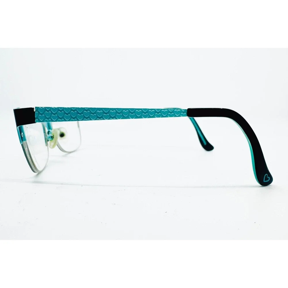 Brille Eyeglasses Womens Black Teal Cat Eye Heart Temple 51-17-135